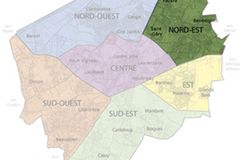 Plan de Gradignan : situation du quartier nord-est.